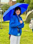 Lyn alwayys with brolly in hand